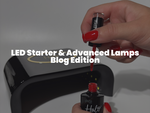 Nail technician using Pure Nails' Halo gel polish and nail lamp