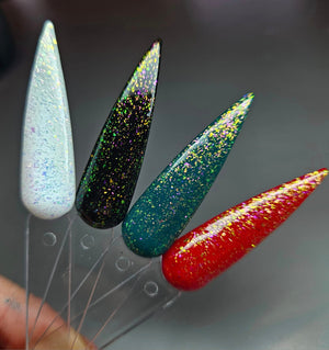 Colour swatches on nail shapes 