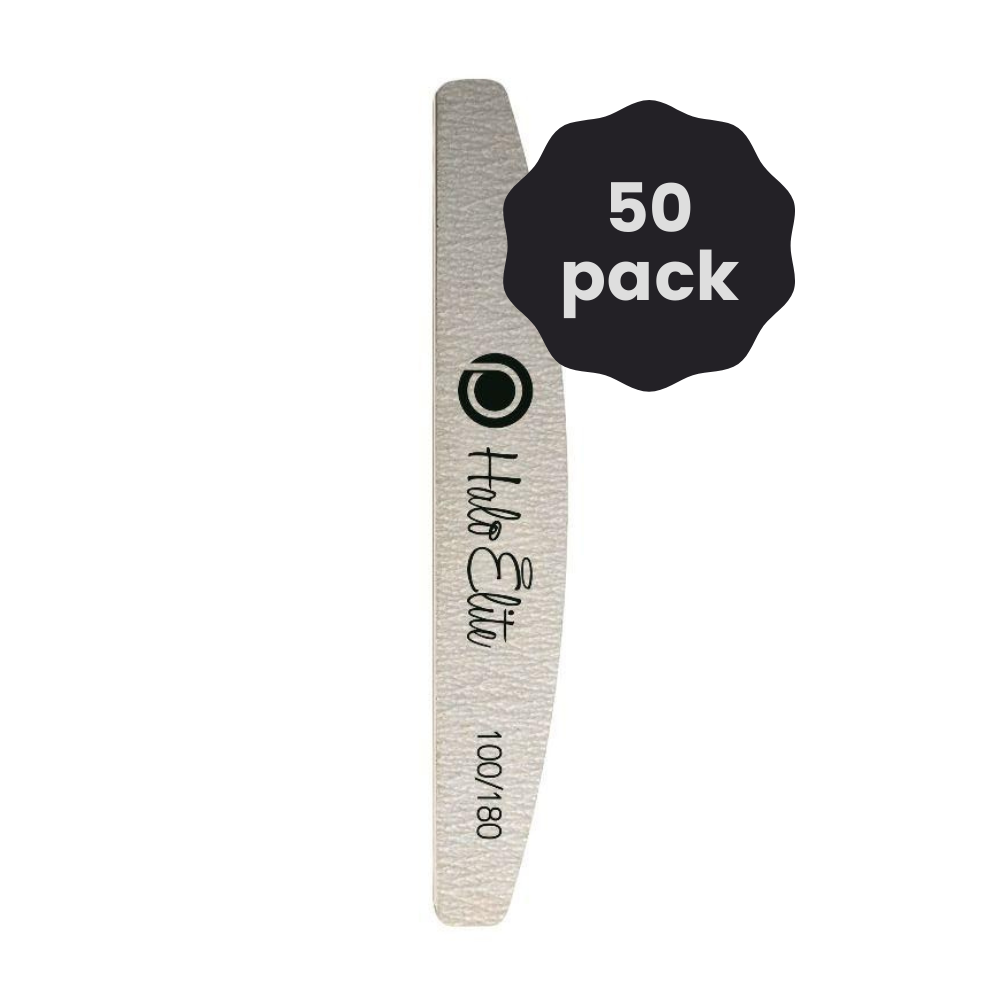 Halo Elite Félhold Zebra Reszelő 100/180 grit – egyenként csomagolt, 50 darabos csomag