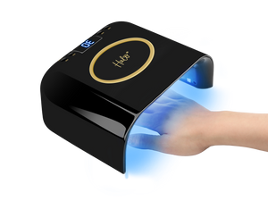 Pure Nails' Halo LED starter nail lamp showcasing nails curing