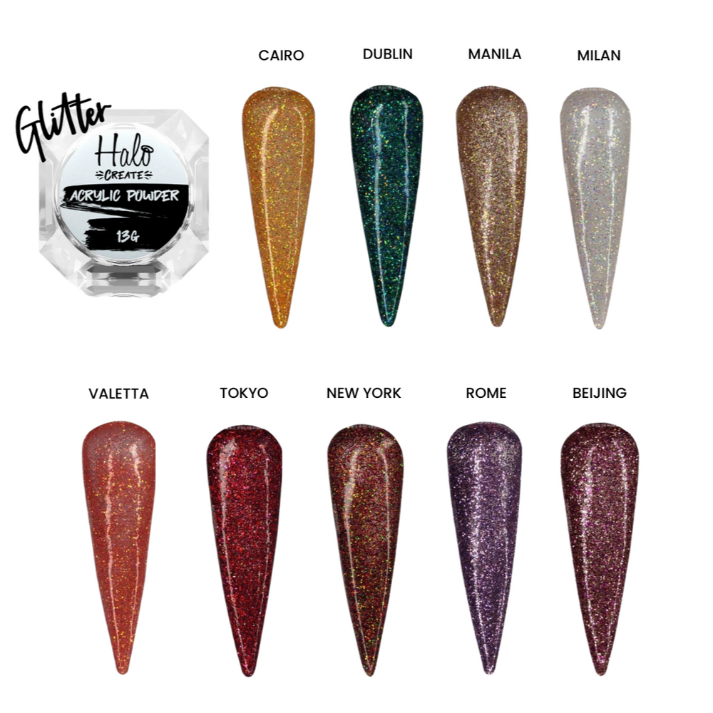 Halo Acrylic glitter range