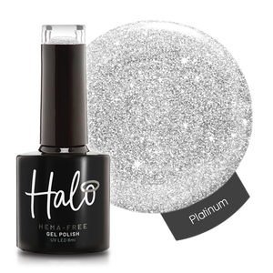 Product image of Pure Nails' Halo HEMA-Free glitter gel polish in shade 'Platinum'