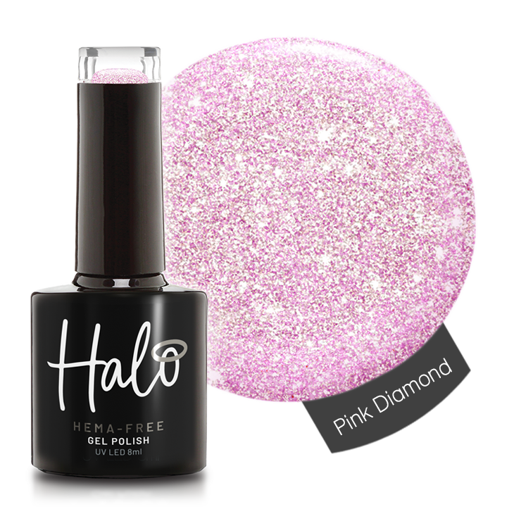 Product image of Pure Nails' Halo HEMA-Free glitter gel polish in shade 'Pink Diamond' 