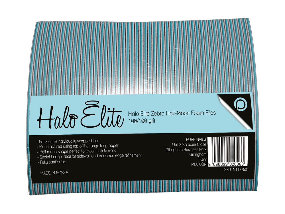 Halo Elite Zebra Félhold Reszelő 100/100 grit - 50 darabos csomag