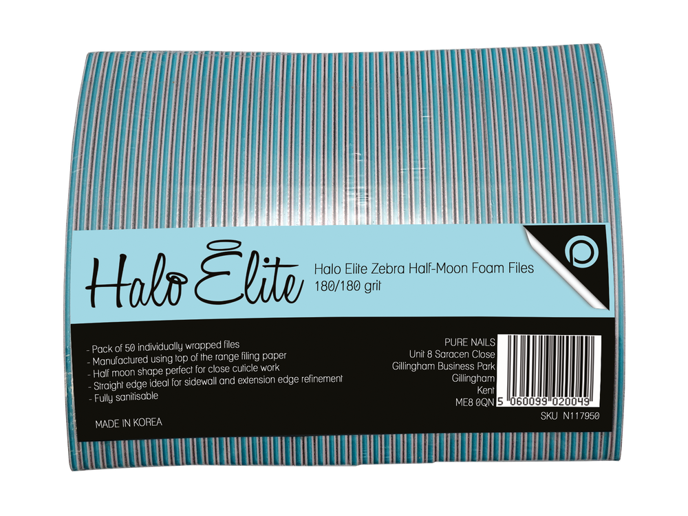 Halo Elite Zebra Félhold Reszelő 180/180 grit - 50 darabos csomag