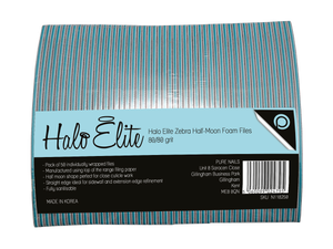 Halo Elite Zebra Félhold Reszelő 80/80 grit – egyenként csomagolva – 50 darabos csomag