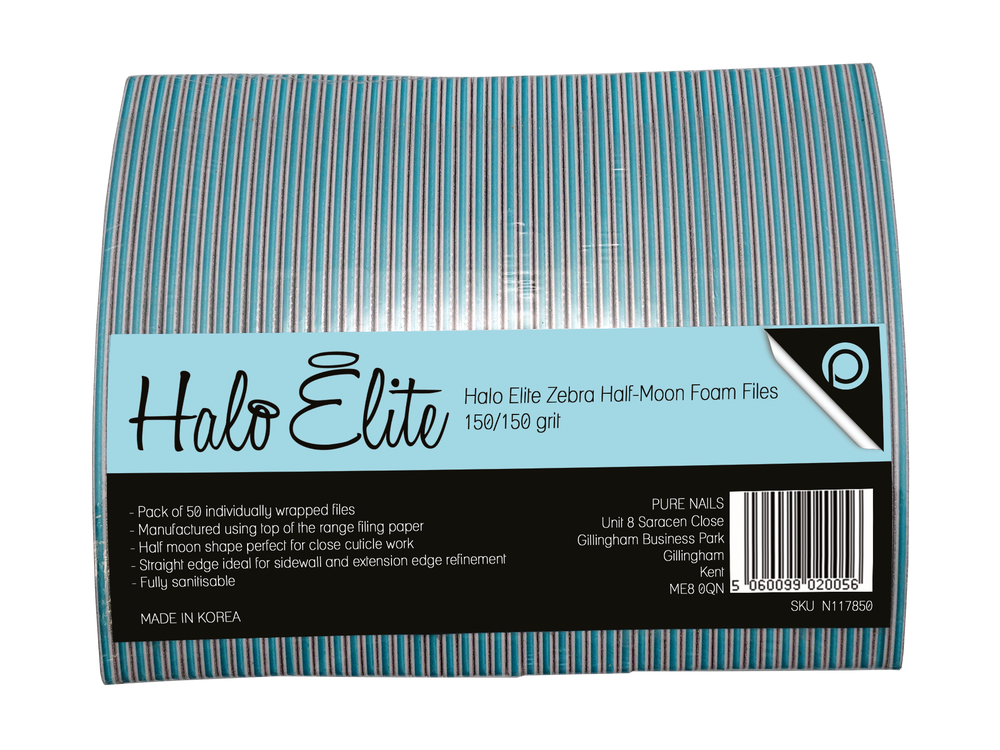 Halo Elite Zebra Félhold Reszelő  150/150 grit - 50 darabos csomag