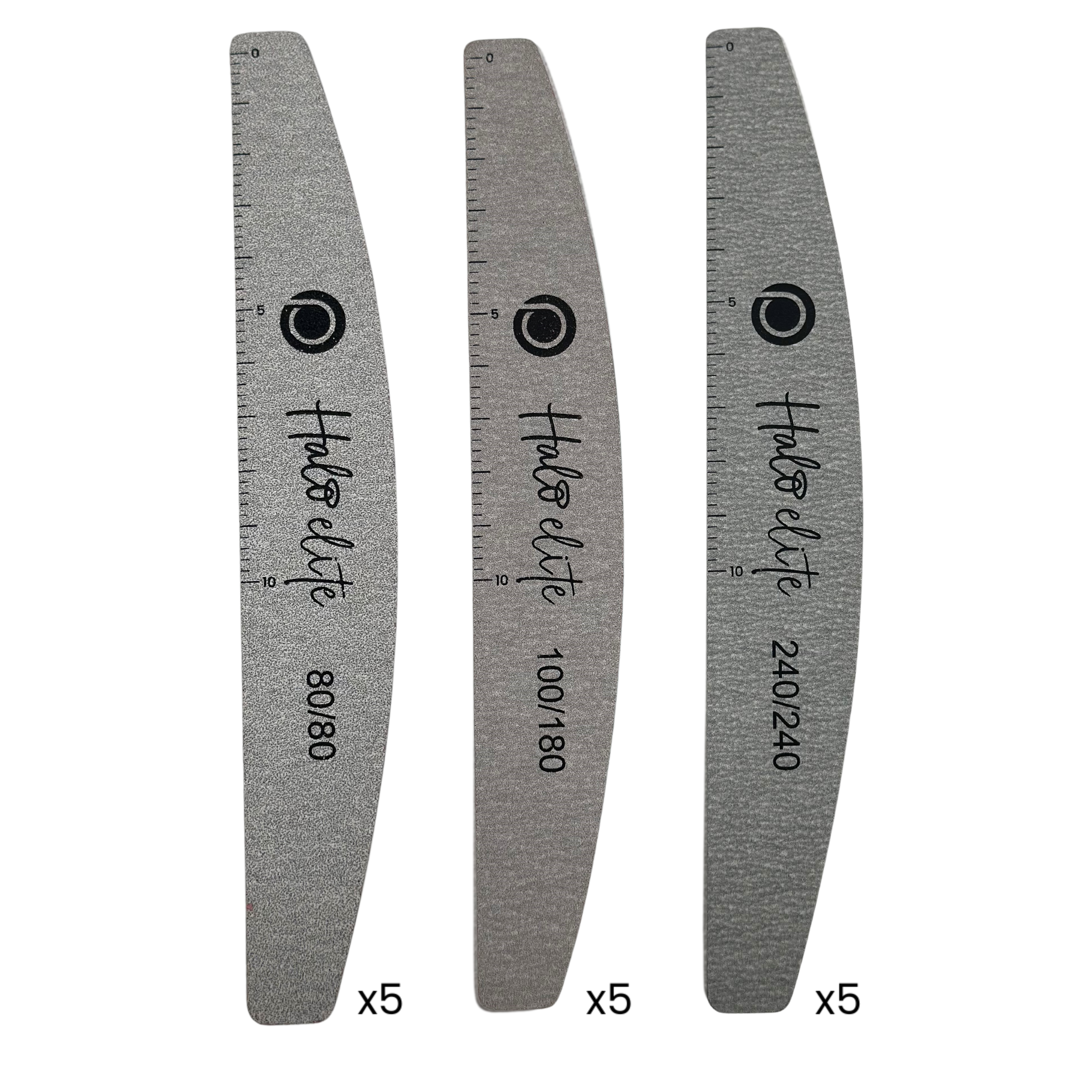 Halo Elite Zebra Félhold Reszelők Vegyes csomag 5 x 80/80, 5 x 100/180, 5 x 240/240 = 15 darabos