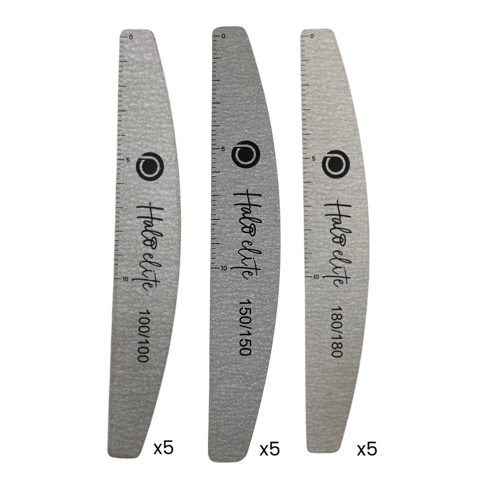 Halo Elite Zebra Félhold Reszelő Multi- 5x 100/100, 150/150, 180/180 = 15 darabos csomag