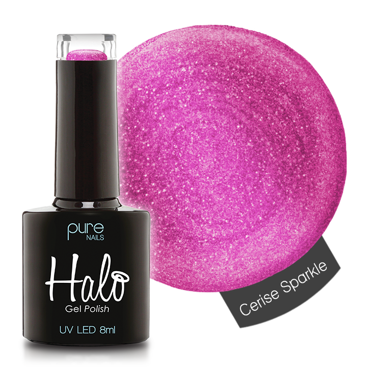 Pure Nails' Halo Gel Polish in shade 'Cerise Sparkle'