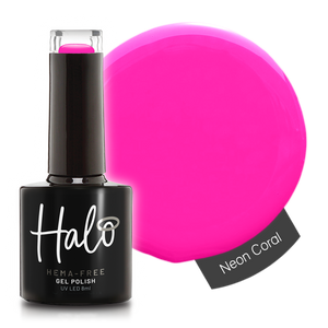 Product image of Pure Nails' Halo HEMA-Free gel polish in shade 'Neon Coral' 