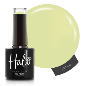 Product image and colour swatch of Pure Nails' HEMA-Free Halo gel polish in shade 'Jambo'