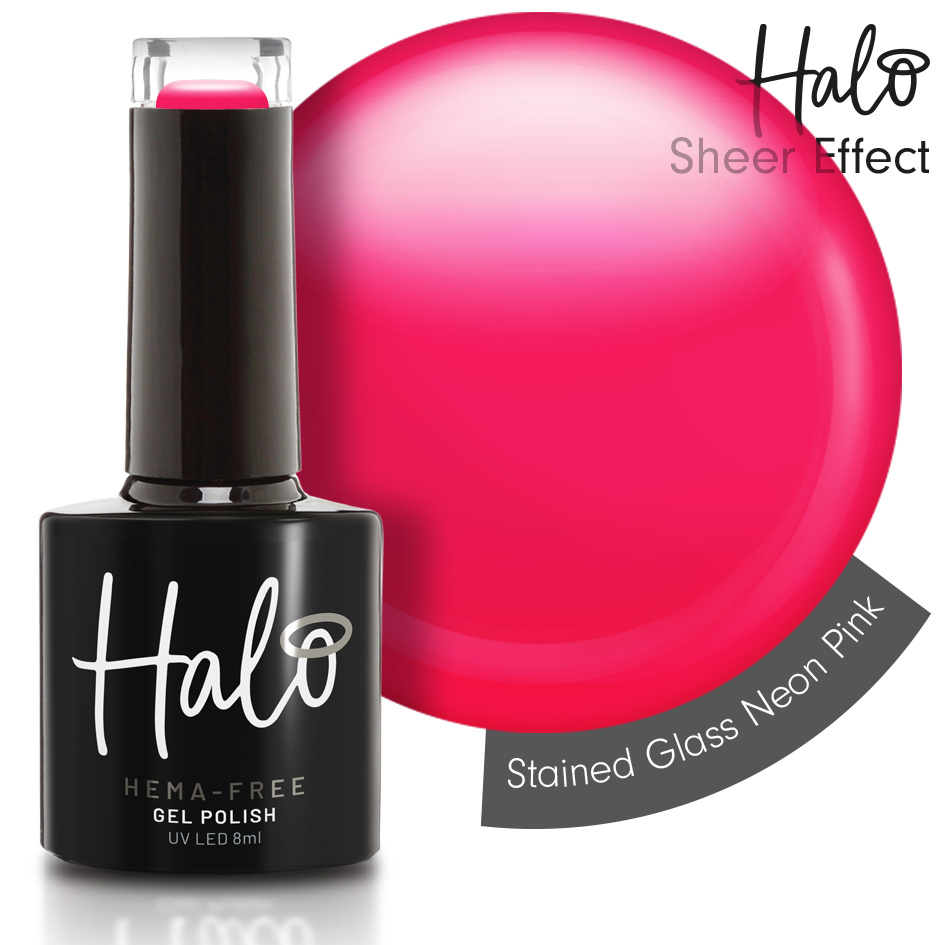 Halo Gél Lakk 8ml Stained Glass Neon Pink