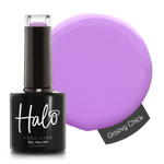Product image and colour swatch of Pure Nails' Halo HEMA-Free gel polish in shade 'Groovy Chick'
