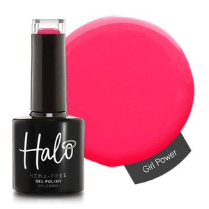 Product image and colour swatch of the Pure Nails Halo gel polish shade 'Girl Power'