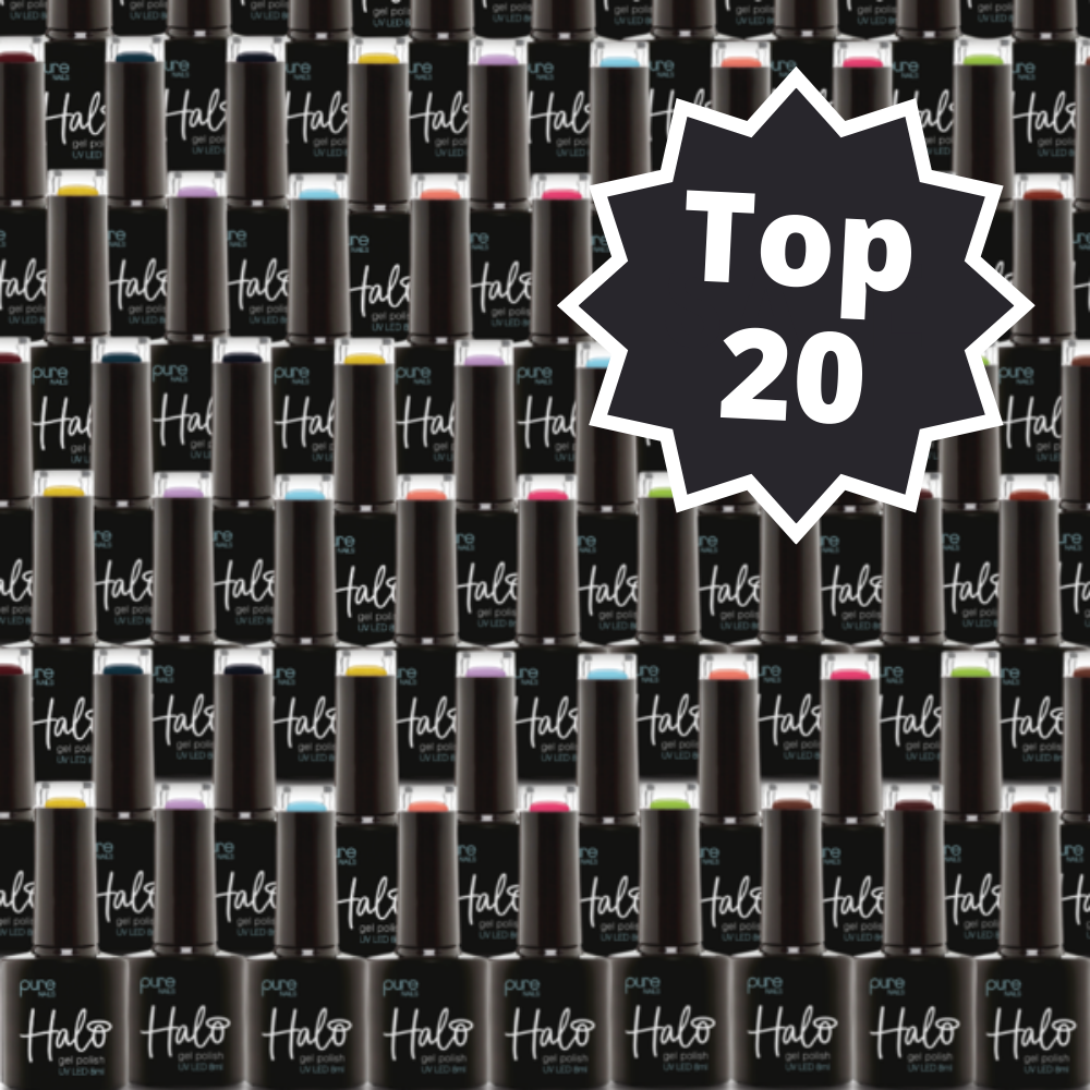Halo Gel Polish Top 20 Csomag (20 szín, 1 Base Coat és 1 Top Coat) – SPÓROLJ 7,5%-ot!