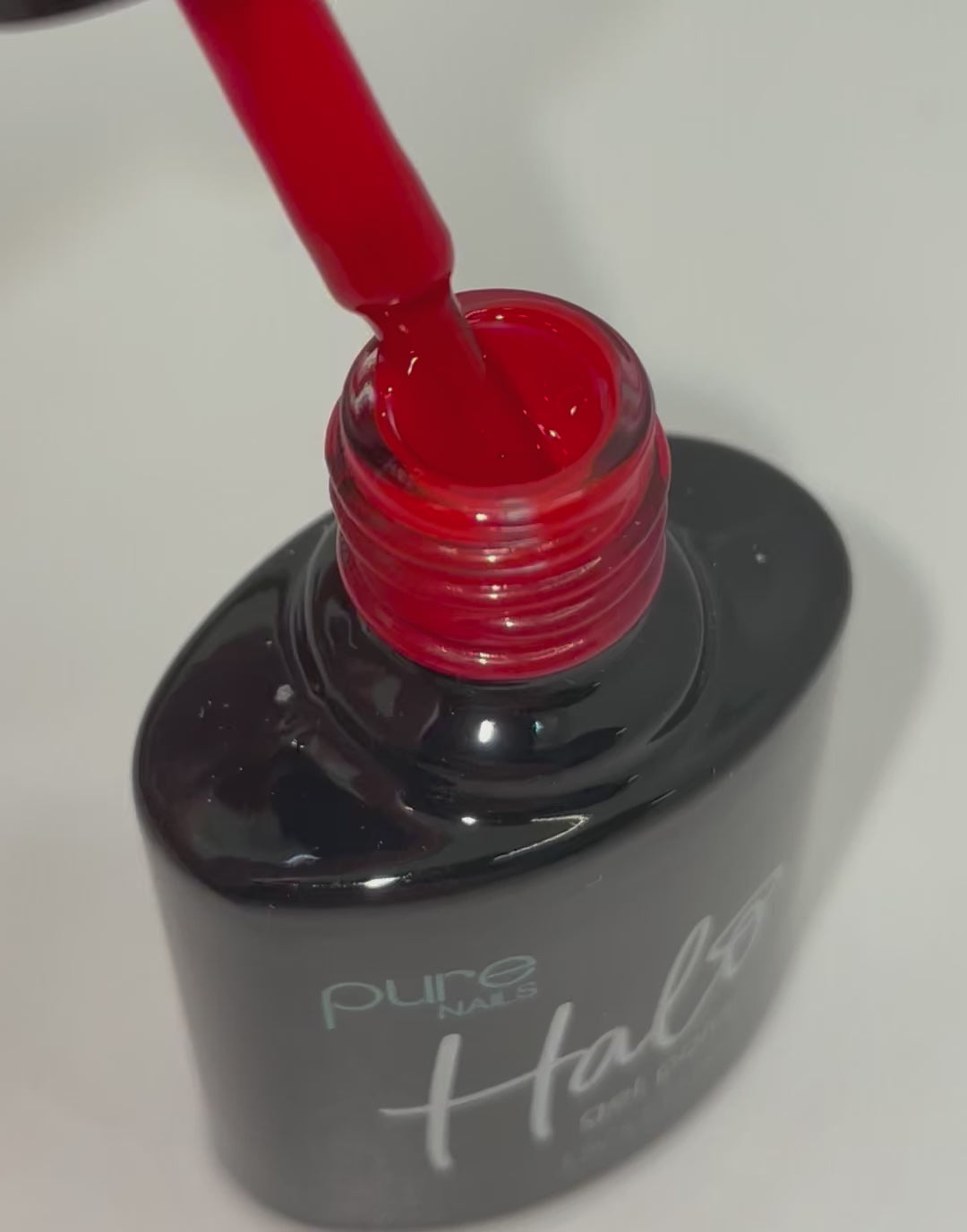 Product video of Pure Nails' Halo gel polish in shade 'Red'