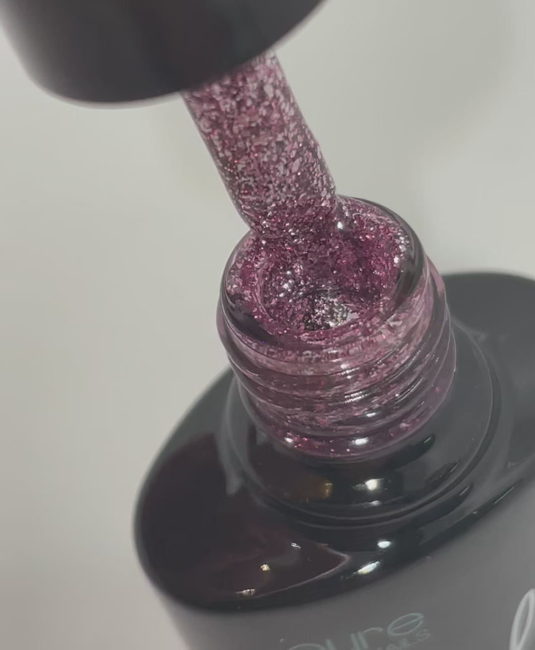 Product video of Pure Nails' Halo gel polish in shade 'Pink Diamond'
